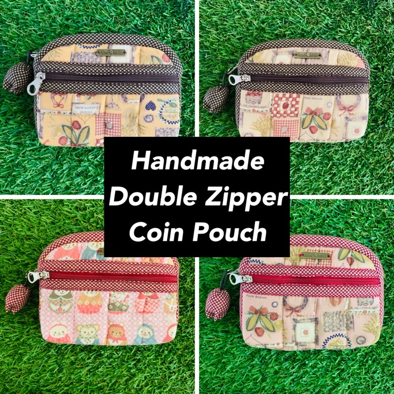 Handmade Double Zipper Coin Pouch Shopee Singapore