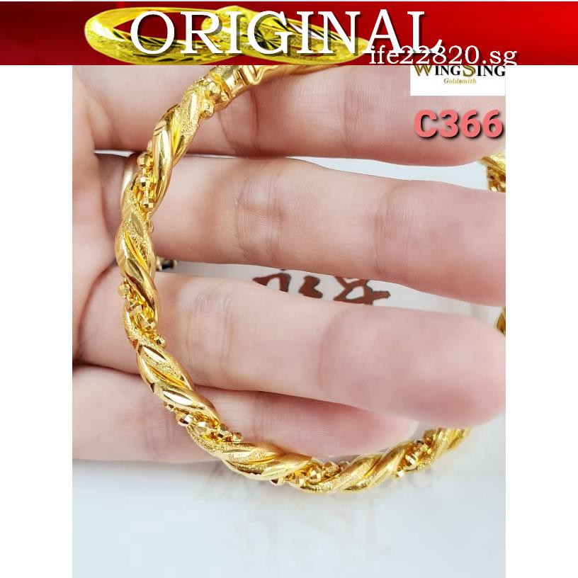 Original 916 Gold Twisted Bangle Gelang Tangan Pintal Emas 916 20 24g Shopee Singapore