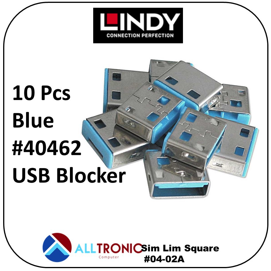 Lindy USB Port Blocker Lock Blue 10pcs (40462) Shopee Singapore