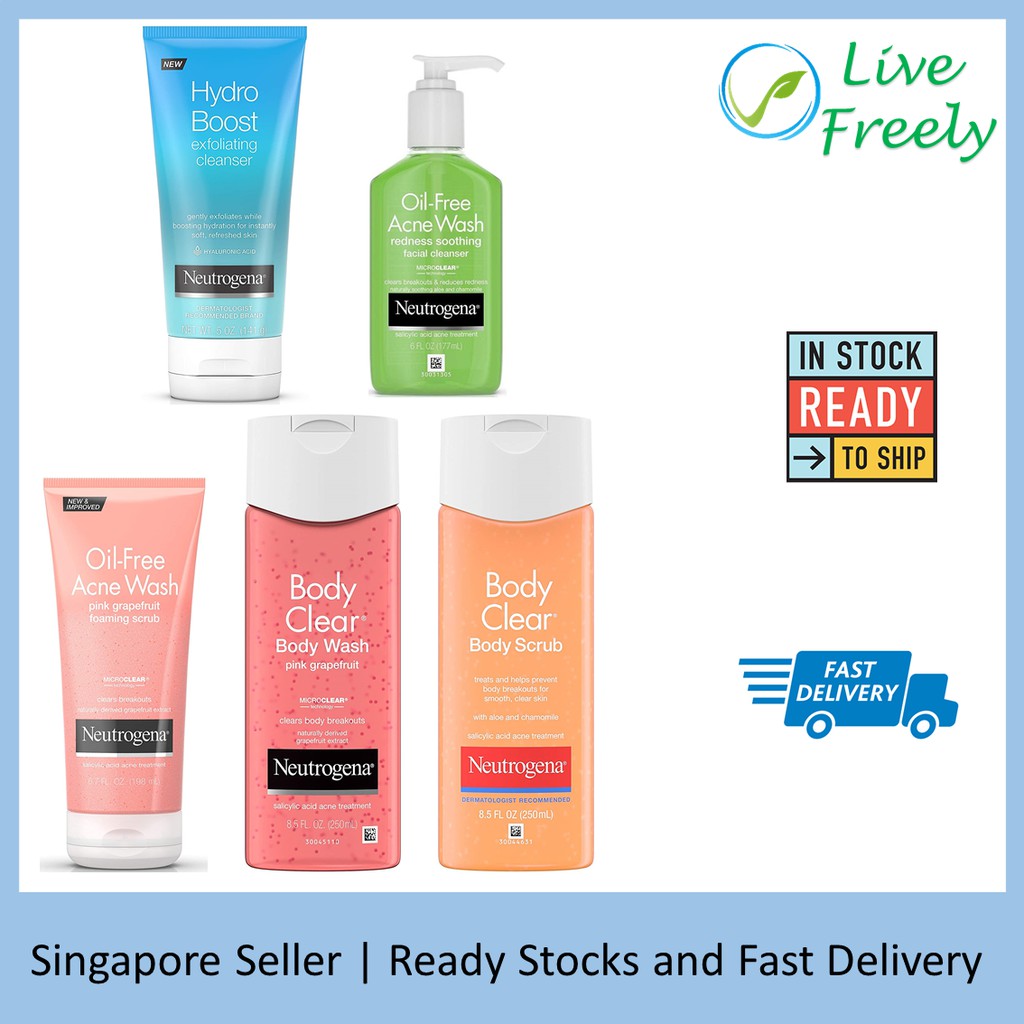 Neutrogena Body Clear Body Wash Body Scrub with Salicylic Acid Acne