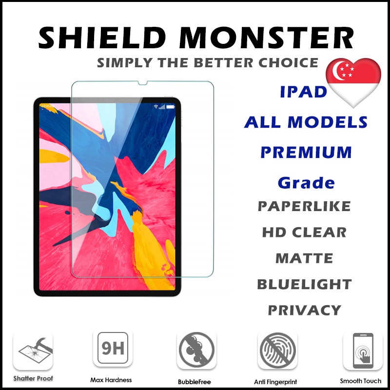 Premium iPad Screen Protector Tempered Glass with a black frame