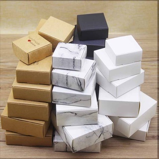 DIY HANDMADE Mutli Size Paper Gifts Boxes Marbling Candy Wedding Cake Package Kraft Home Party Suppiles Box Package