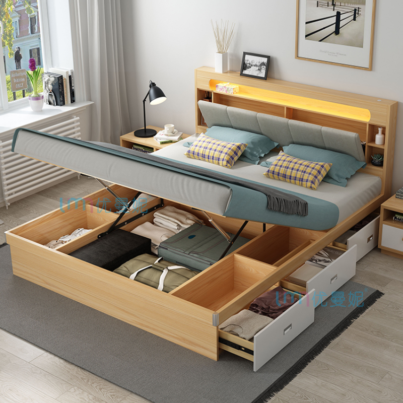 Box Storage Bed Bedroom Furniture, Simple Bed Frame King Size Dimension In Cm Singapore
