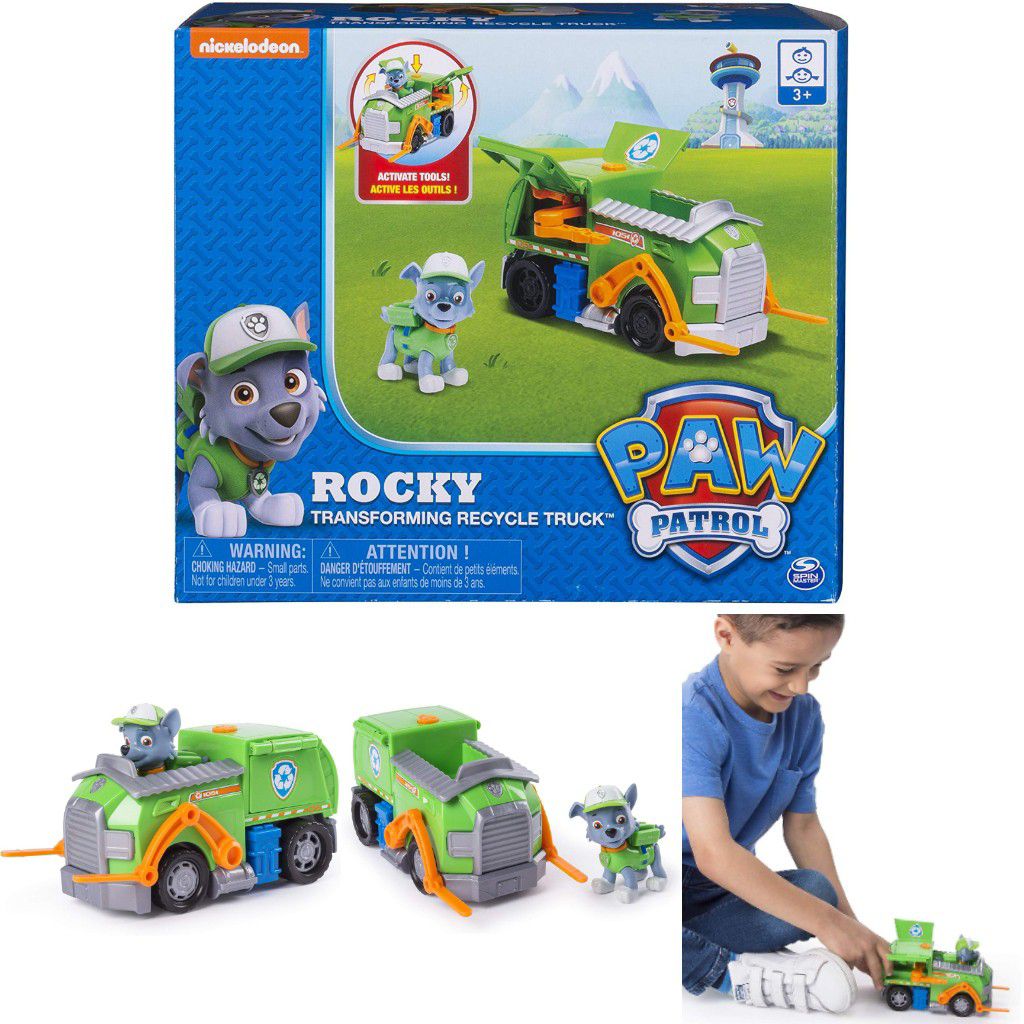 paw patrol rocky transforming recycle truck