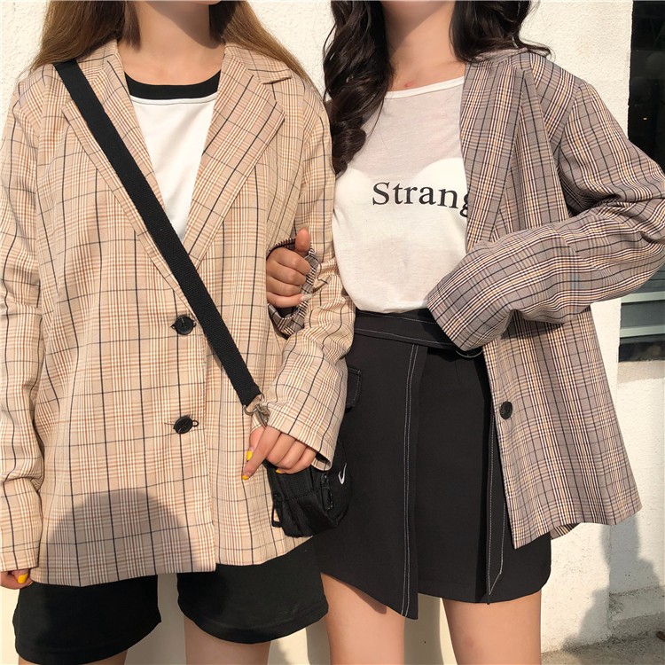 vintage plaid blazer