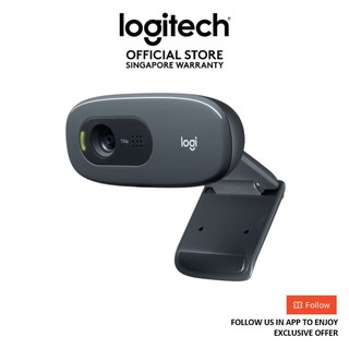 Logitech C270 HD Webcam with noise-reducing mics for video calls