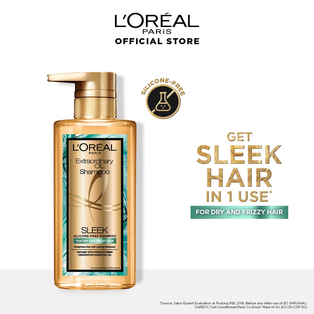 L'Oreal Paris Extraordinary Oil Silicone-Free Shampoo 440ml (Sleek)Hair  Care | Shopee Singapore
