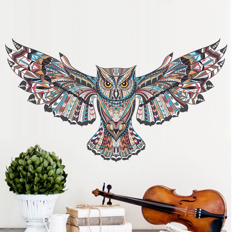 Details about  / Cartoon Owl Animal Children Baby Bedroom Wall Sticker For Kids Rooms Eagle Hawk