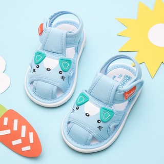 Newborn Baby Pre-walker Shoe Kids Girls Cute Cat Soft Cloth Sandals with Sounds 0-3Yrs Boy Casual Sandals Squeaking Shoes #7