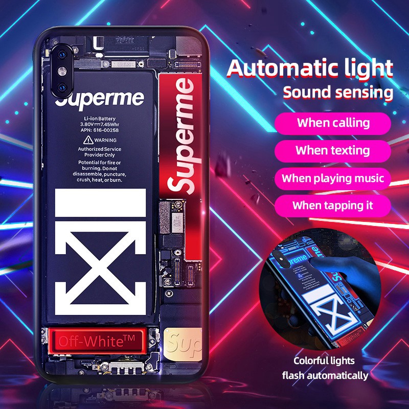 Led Light Supreme Iphone Voice Controlled Led Lighting Phone Case For Iphone 12 Pro Max 12 Mini Iphone 11 Pro Max X Xs Max Xr 7 8 Plus Shopee Singapore