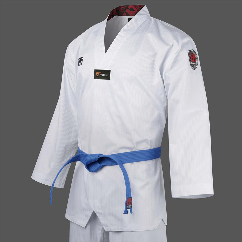 Mooto Korea Taekwondo BS4 Basic Black V-Neck Uniform Dan Dobok Uniforms MMA Martial Arts Karate Hapkido Judo Beginner
