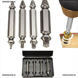 [Jewelry] 4 Pieces Kit Double Side Damaged Screw Extractor Out Remover Bolt Stud Tool [Crownsg] #0