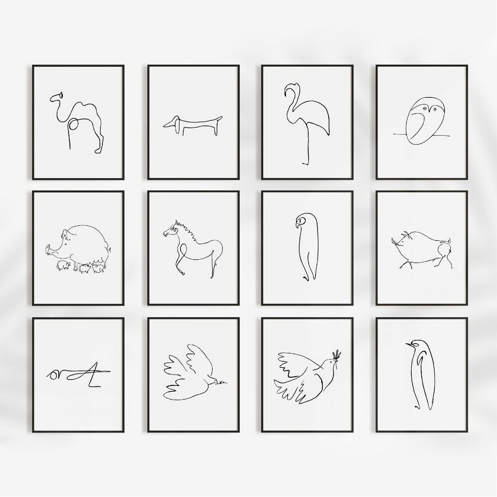 Pablo Picasso Print Animals Abstract Art One Line Drawings Painting  Pictures Sketches Minimalist Wall Art Canvas Prints | Shopee Singapore