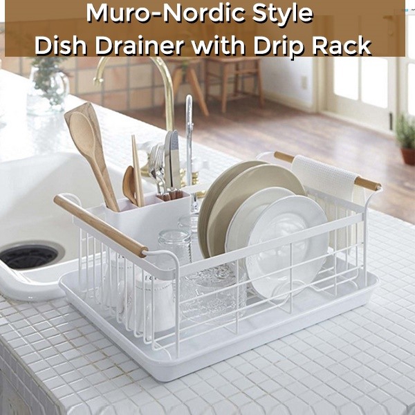 Muro-Nordic Style Dish Drainer with Drip Rack\/\/dish drying rack \/dish rack kitchen organiser ...