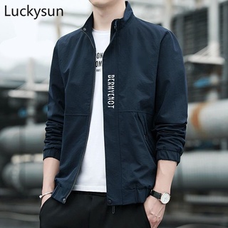 Image of [Ready Stock] Jacket Men Korean Casual Thin Black Bomber Jackets Comfortable Waterproof Outwear Kurta