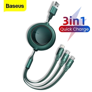 Baseus 3 in 1 Type C USB Cable for IP13 Pro Max Retractable Micro USB C Fast Charging