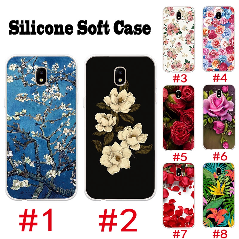 Samsung Galaxy J3 Pro J5 Pro J7 Pro 2017 Phone Case Silicone Cover Soft Tpu Casing Beautiful Flowers Patterned Shopee Singapore