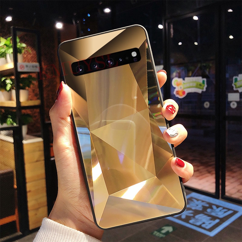 Samsung Galaxy Note 8 9 10 10Plus 20 20Ultra 10Lite S9 S10 Plus Luxury 3D Diamond Thin Texture Mirror Glossy Glitter Hard Case Cover