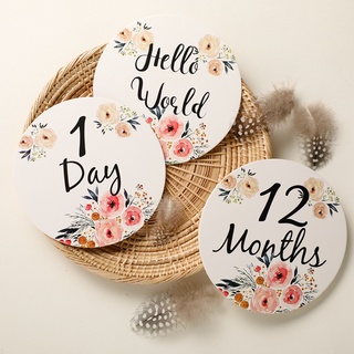1Set Baby Milestone Cards Paper Made Animal  Memorial Birth Monthly Kids Commemorative Card Baby Photography Props