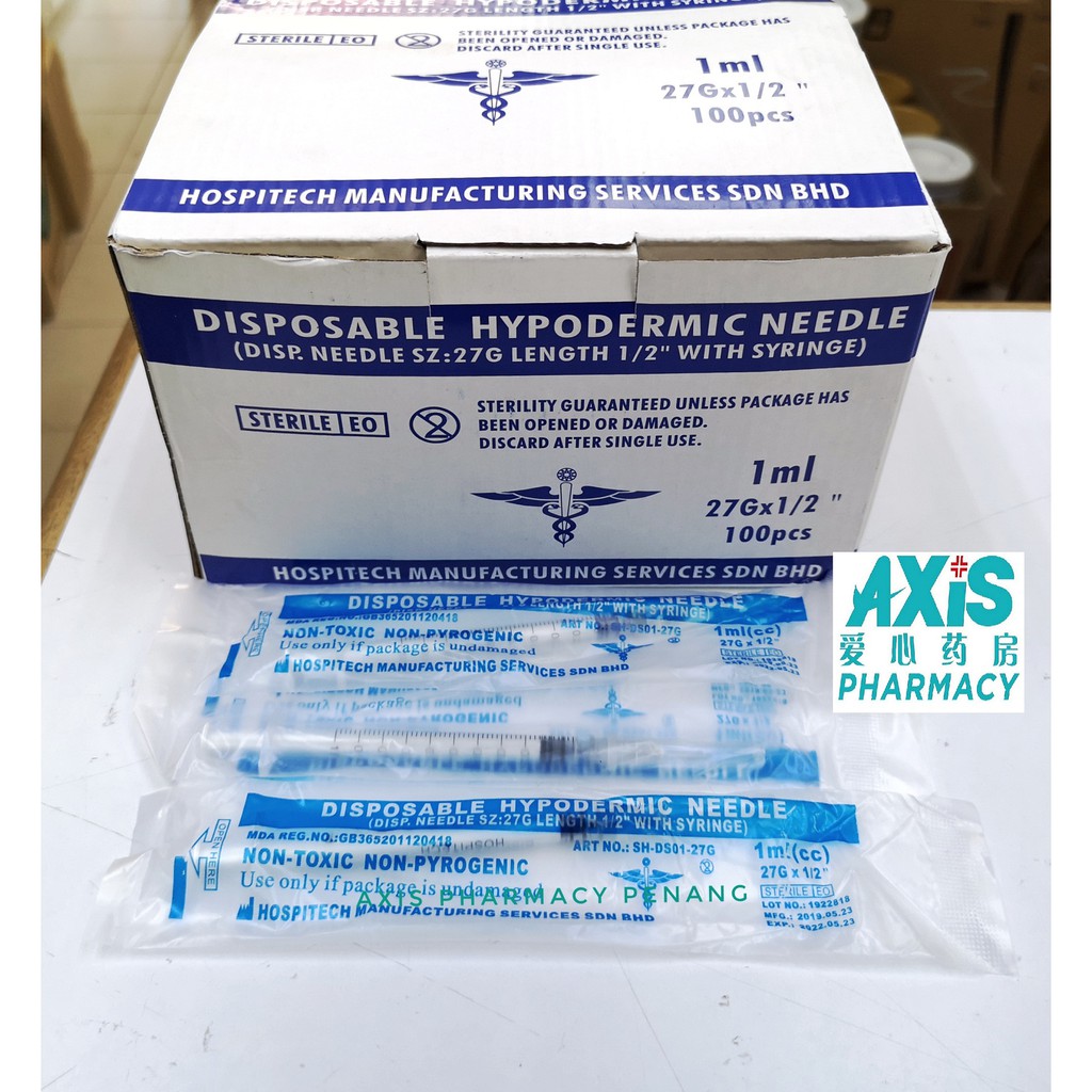 10 Pieces Disposable Hypodermic Needle 27g 1 2 With Syringe Shopee Singapore