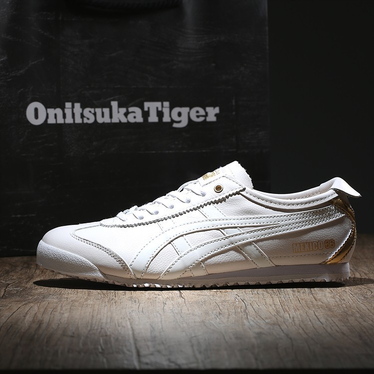 onitsuka white and gold