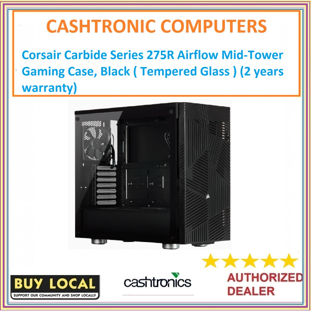 Corsair Carbide Series 275r Airflow Mid Tower Gaming Case Black Tempered Glass 2 Yea 5331