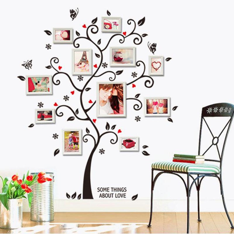 Tree Photo Frame Diy 3d Wall Stickers Home Decor Design Living Room Vintage Poster Wall Art Decals Shopee Singapore