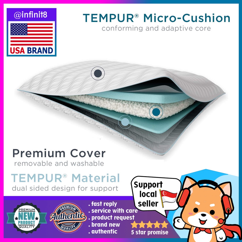 [sg stock] TEMPURPEDIC TEMPURCloud ProMid Premium Pillow, Queen
