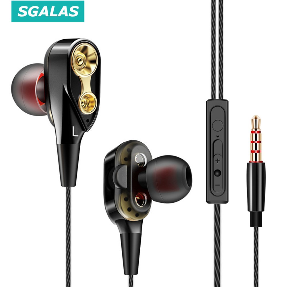 headset 4d bass double speaker stereo 3.5 mm wired headphone