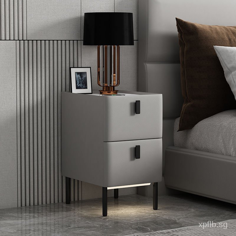 New slate mini bedside table storage Nordic luxury modern minimalist