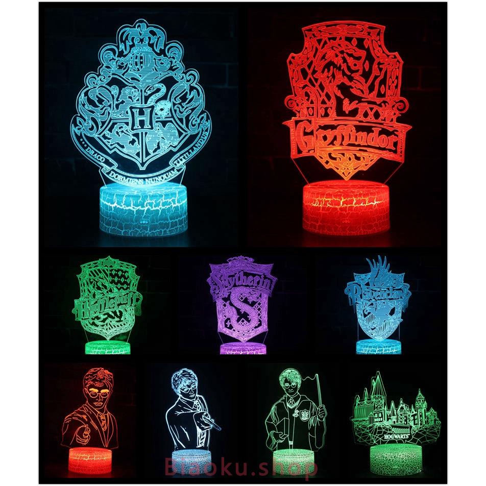Harry Potter Hogwarts 7-Color Changing Acrylic Figure USB LED 3D Light Lamp Gift 