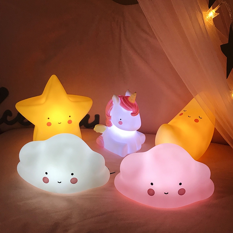 Night Light Led Cute Colorful Hedgehog Creative Style Easy Convenient to Use Led Components Desk Bed Lamp Children Kids Gift 