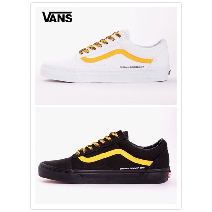 vans old skool black yellow stripe