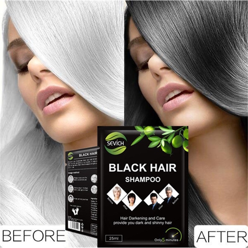 Instant Black Hair Shampoo Black Hair Dye Make Grey And White Hair
