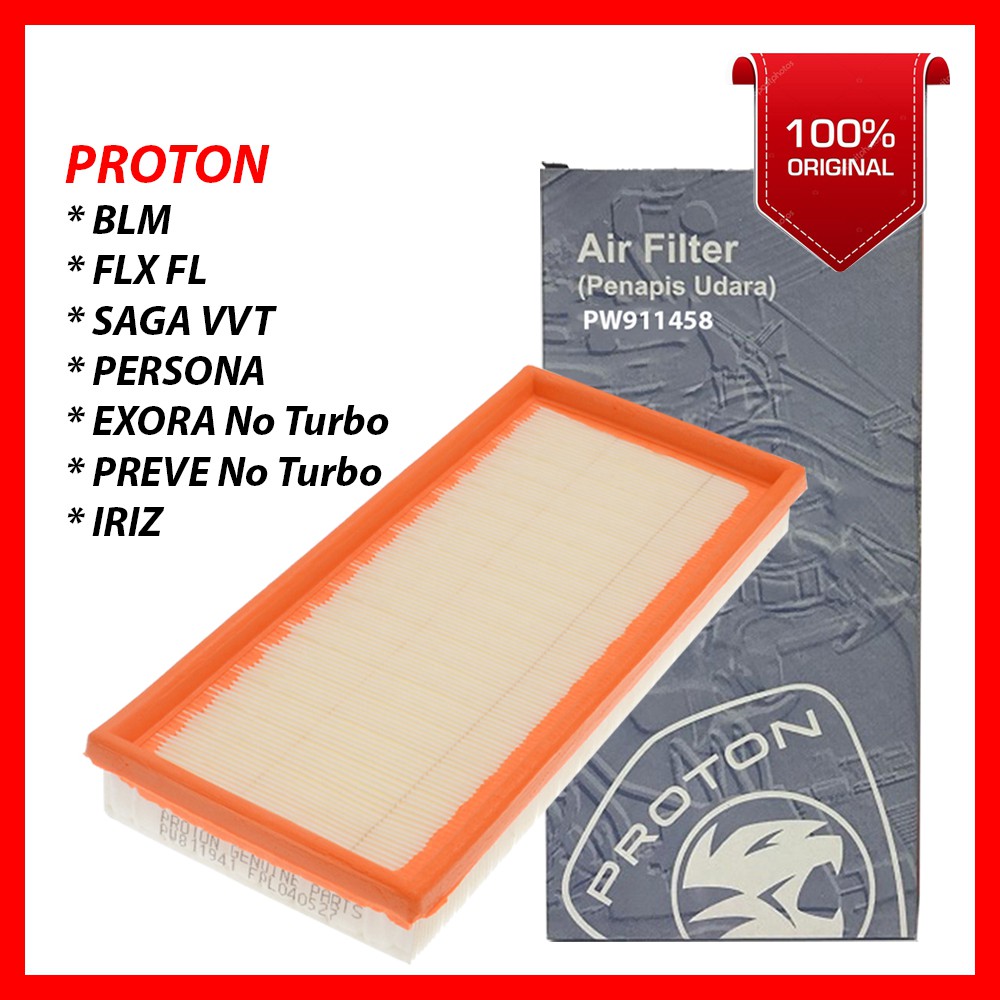 100 Original Proton Air Filter Blm Flx Fl Saga Vvt Persona Iriz Exora No Turbo Preve No Turbo Shopee Singapore