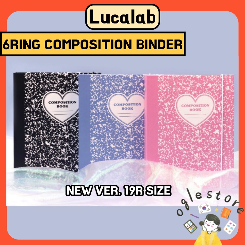 (New Ver. White Ring) Lucalab A5 Composition Binder 19R Size Korean