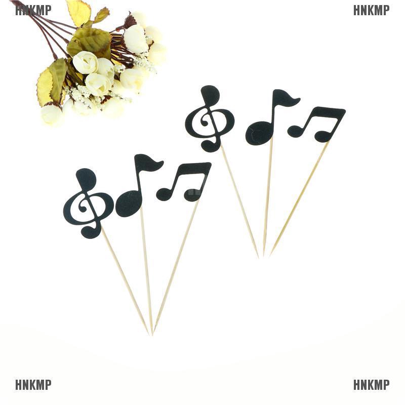 6pcs Musical Note Cupcake Toppers Birthday Cake Topper Music