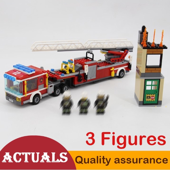 Compatible with LEGO Big City Fire Engine Car Ladder Truck Building
