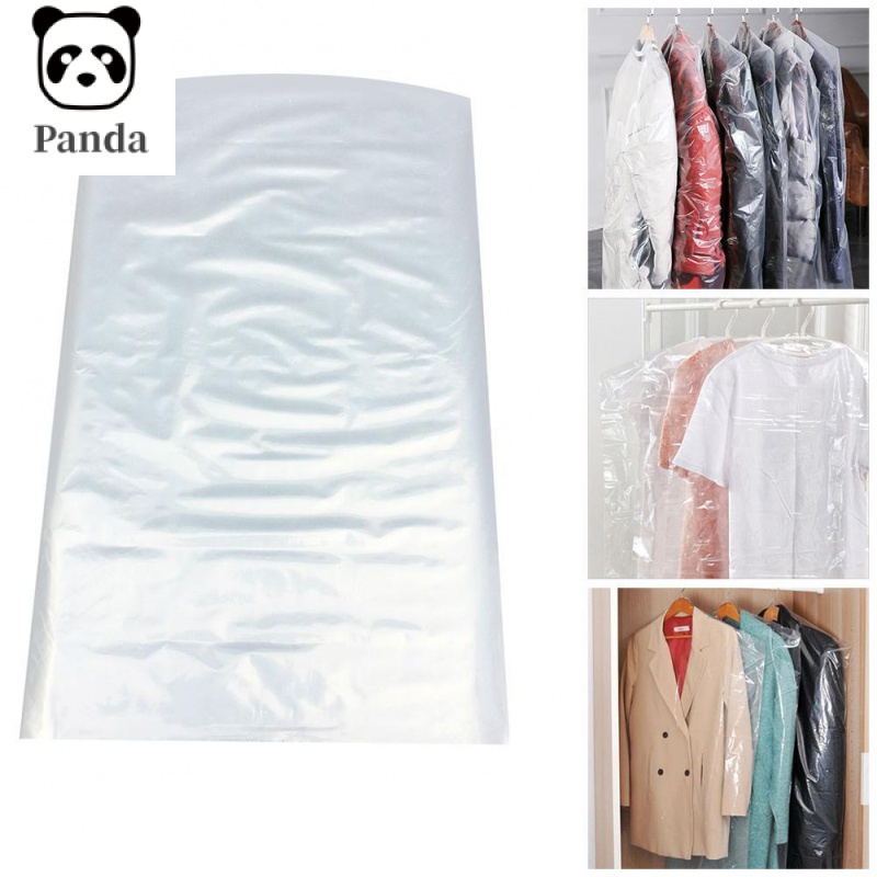 50pcs Clear Plastic Polythene Garment Cover Dry Cleaner Dress Bag