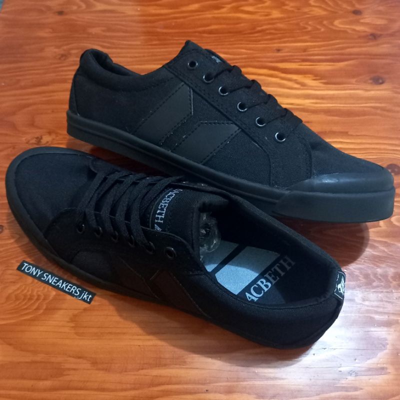 Macbeth Vegan Shoes Full Black Skate import. Men's Sneakers | Shopee  Singapore