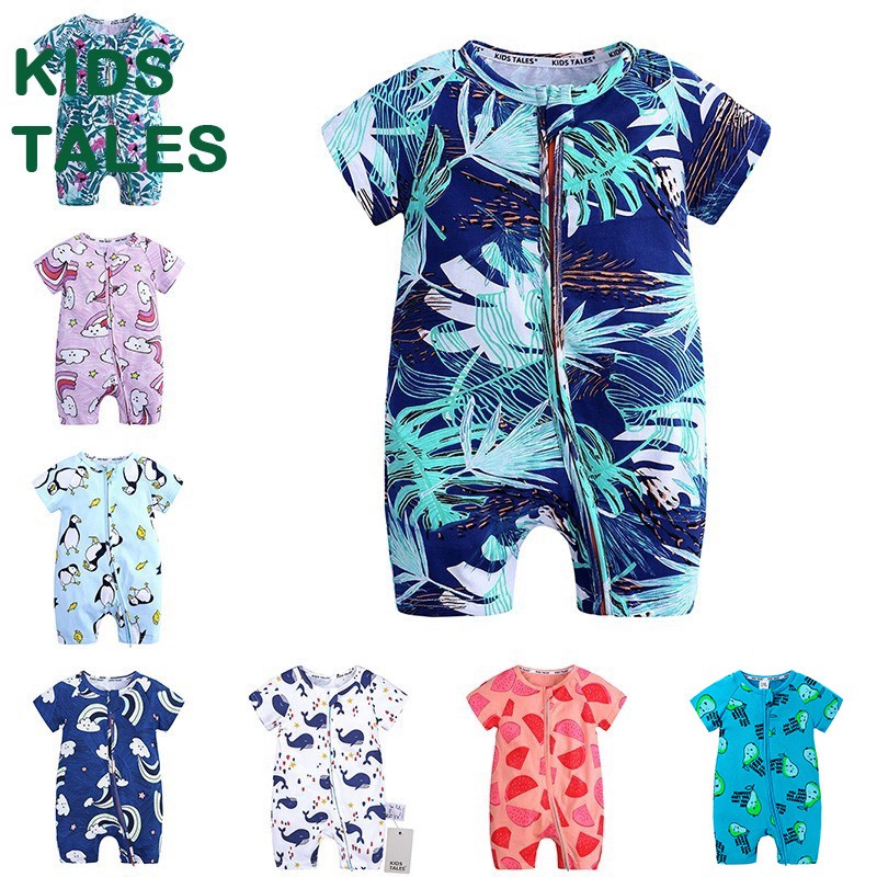 Ready Stock Bonds Inspired Baby Romper Short Sleeve Jumpsuit Baju Zip