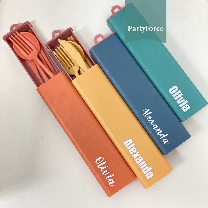 [SG seller] New Edition Wheat Material Simple Cutlery Set with Color Box