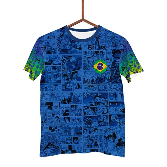 Blusa Camisa Seleção Brasileira Modelo Azul Brasil Animes Otaku Rumo ao Hexa G2623