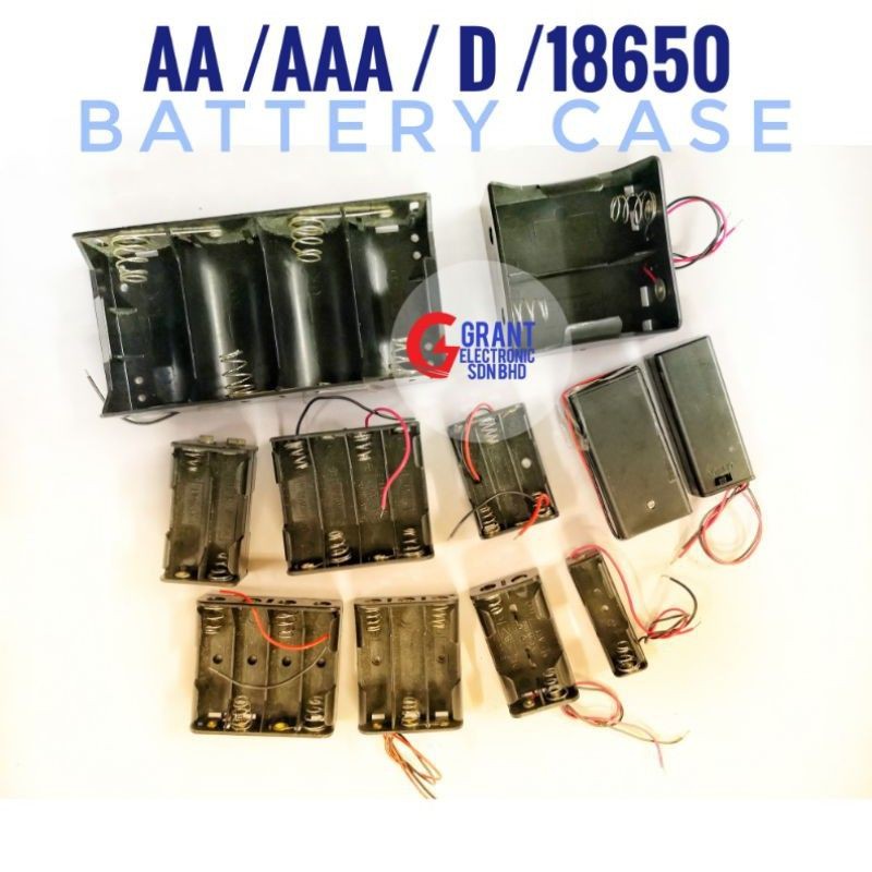 Shop Malaysia Battery Holder Only Casing With On Off Switch Single Double Slot Aa Aaa 18650 9v 3 7v 1 5v 2xaa 4xaa 2 18650 Shopee Singapore