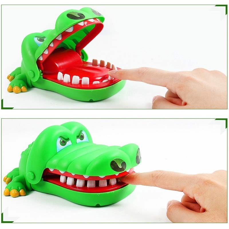 Mini Crocodile Mouth Dentist Bite Finger Toy/ Funny Pull Teeth Board ...