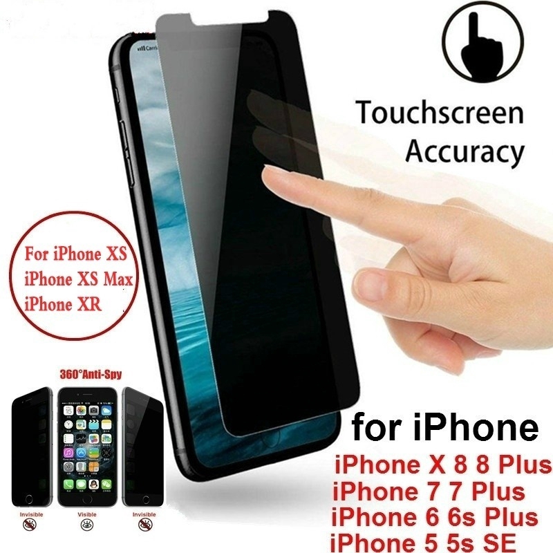 Anti Spy Privacy Film Tempered Glass Screen Protector for IPhone 7 6 6S 8 Plus X XS XR 11 Pro