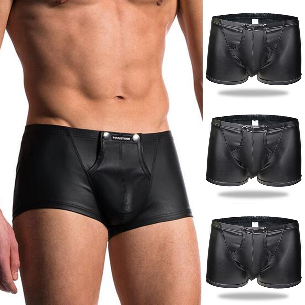 mens leather swimwear