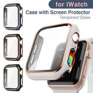 for Apple Watch Case with Tempered Glass Screen Protector Full Coverage Hard Cover iWatch Casing fit Series 8