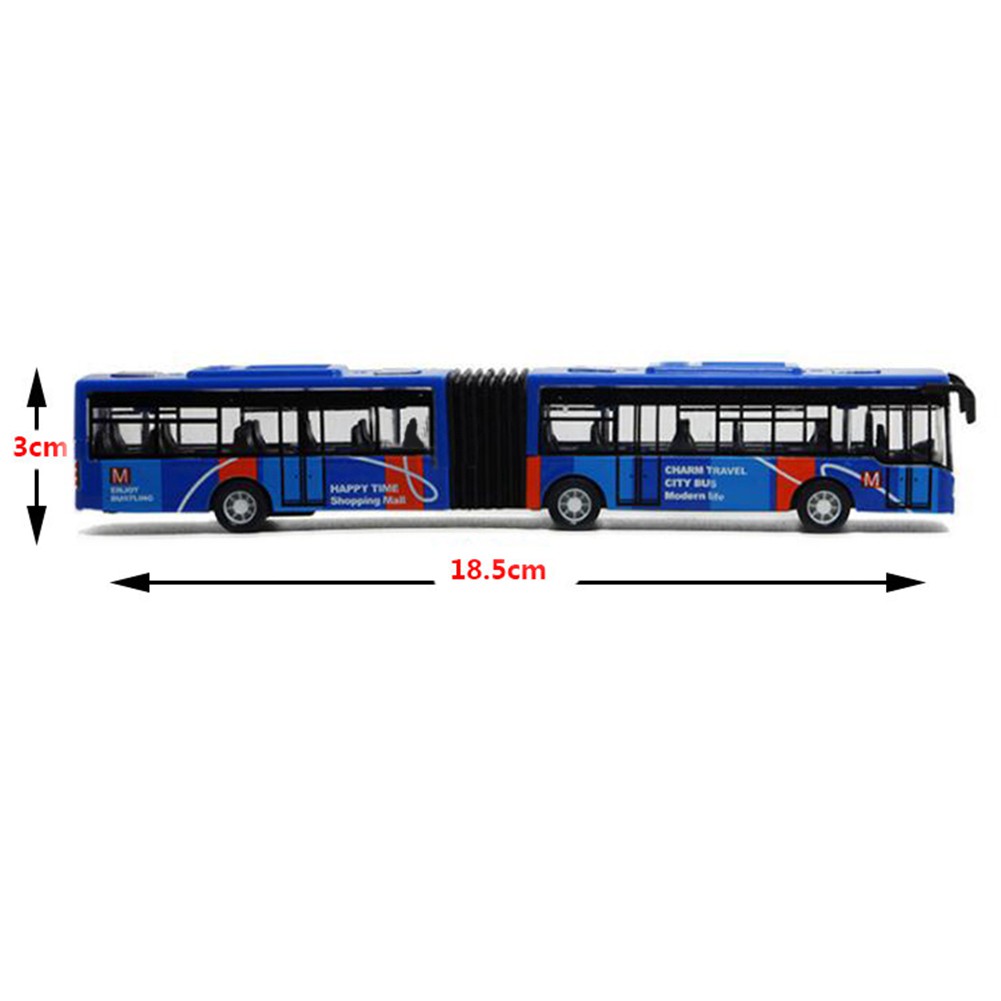 1:64 Scale 18cm Baby Pull Back Shuttle Bus Toy Kids Diecast Models Vehicle Toys