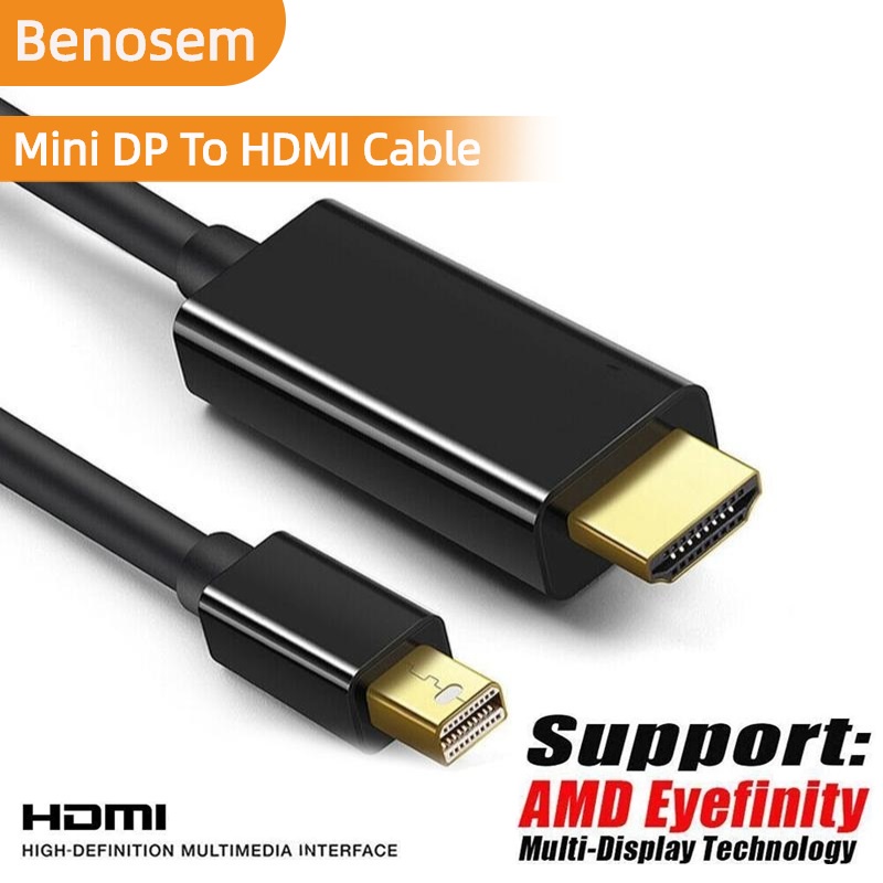 Benosem Mini DisplayPort to HDMI Adapter DP Cable For Thunderbolt 3